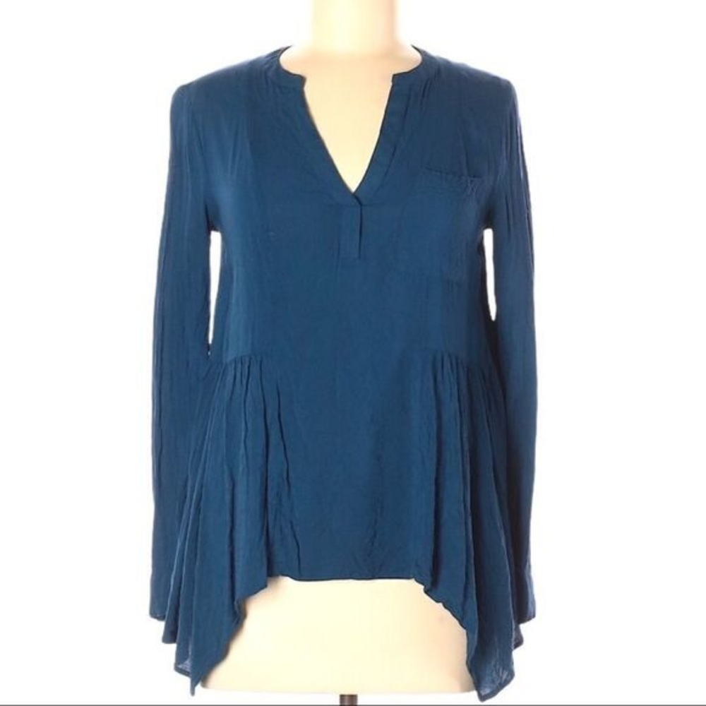 Maeve Boho Navy Long Sleeve Top